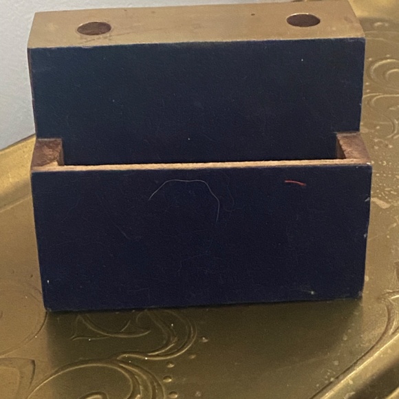 Indian artwork, wood & brass,  pen & notepad holder - Picture 10 of 15